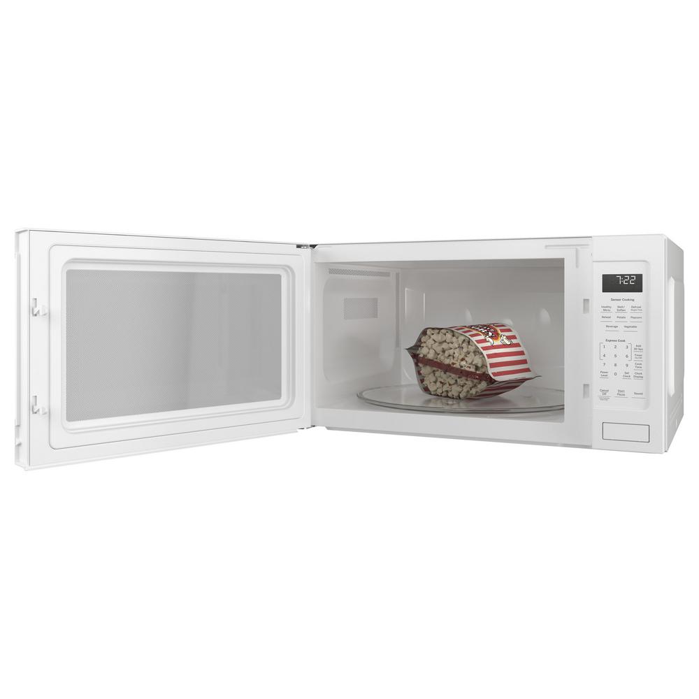 Ge Profile 2 2 Cu Ft Countertop Microwave In White With Sensor