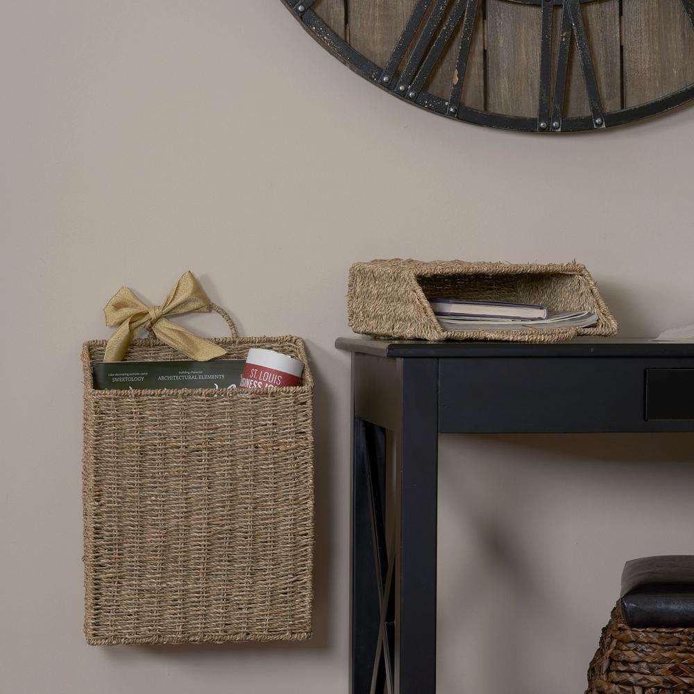 Household Essentials Seagrass Wicker Wall Basket SetML5613 The Home