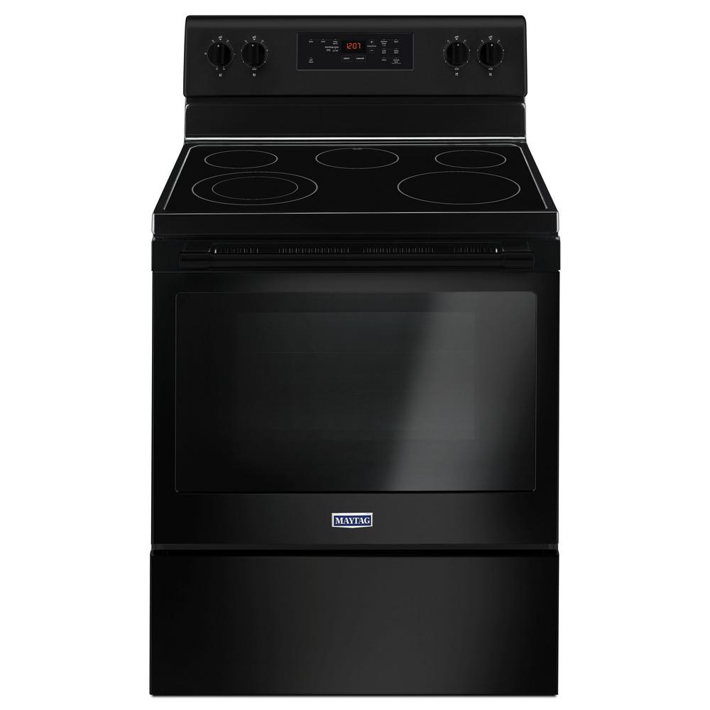 Maytag 5 3 Cu Ft Electric Range Shatter Resistant Cooktop In