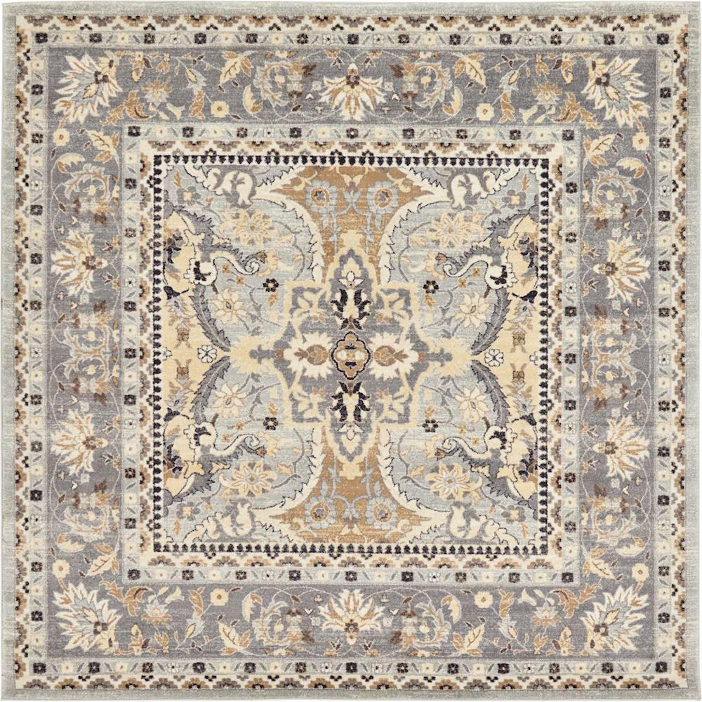 Unique Loom Tradition Amaryllis Silver 8' 4 x 8' 4 Square Rug3132757