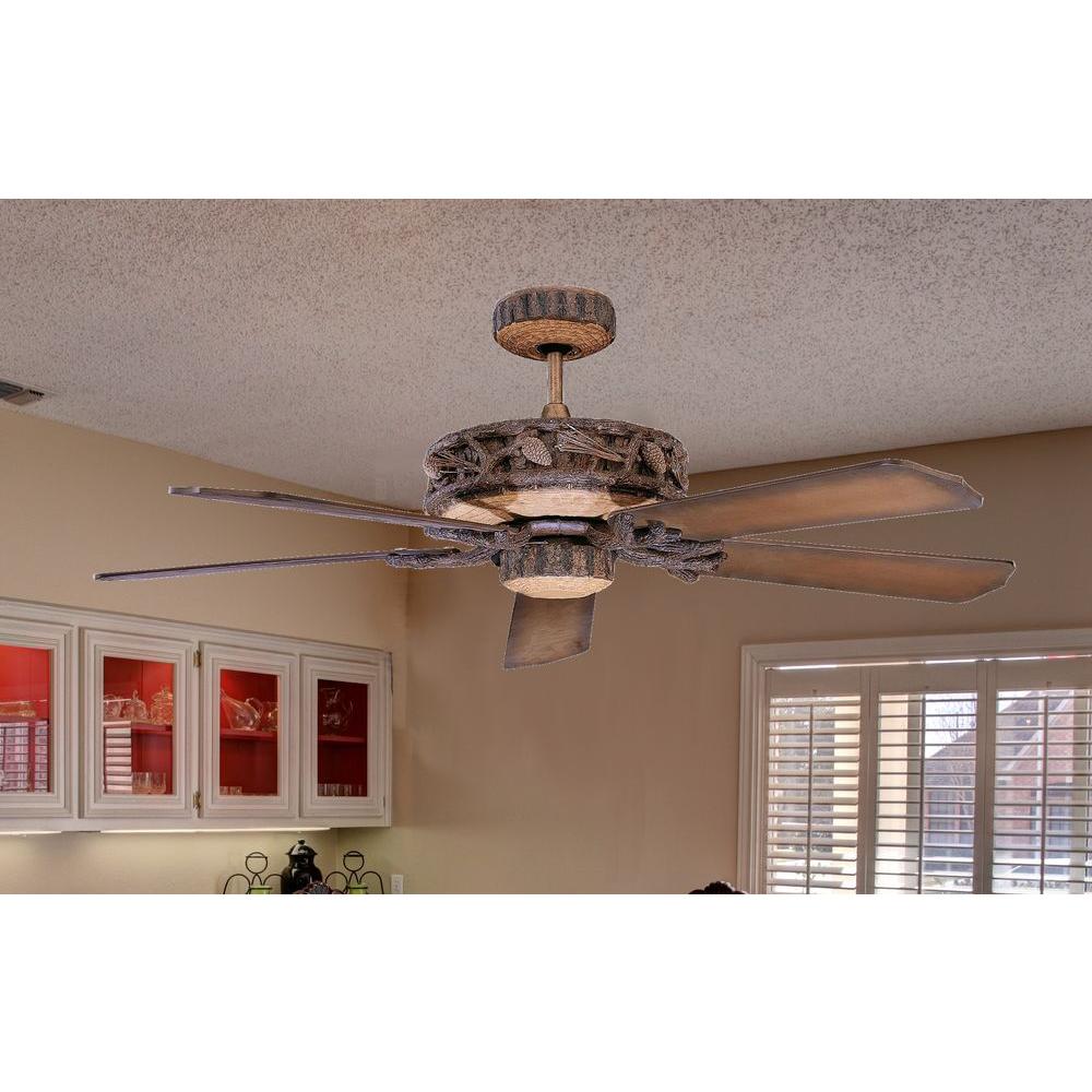 Radionic Hi Tech Ranch 52 In Old World Leather Ceiling Fan With