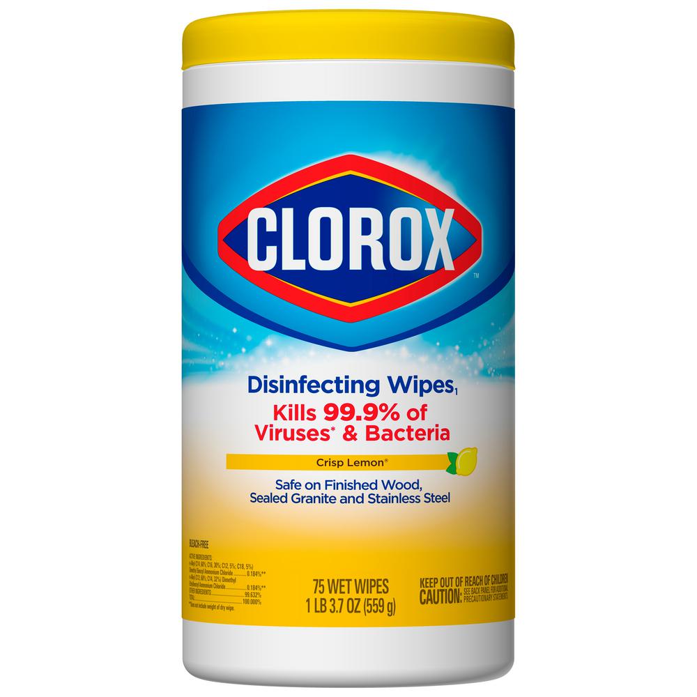 Clorox 75 Count Crisp Lemon Scent Bleach Free Disinfecting Wipes