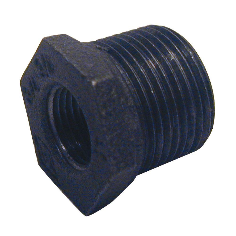 Mueller Global 1 In X 1 2 In Black Malleable Iron Hex Bushing 521 953hn The Home Depot