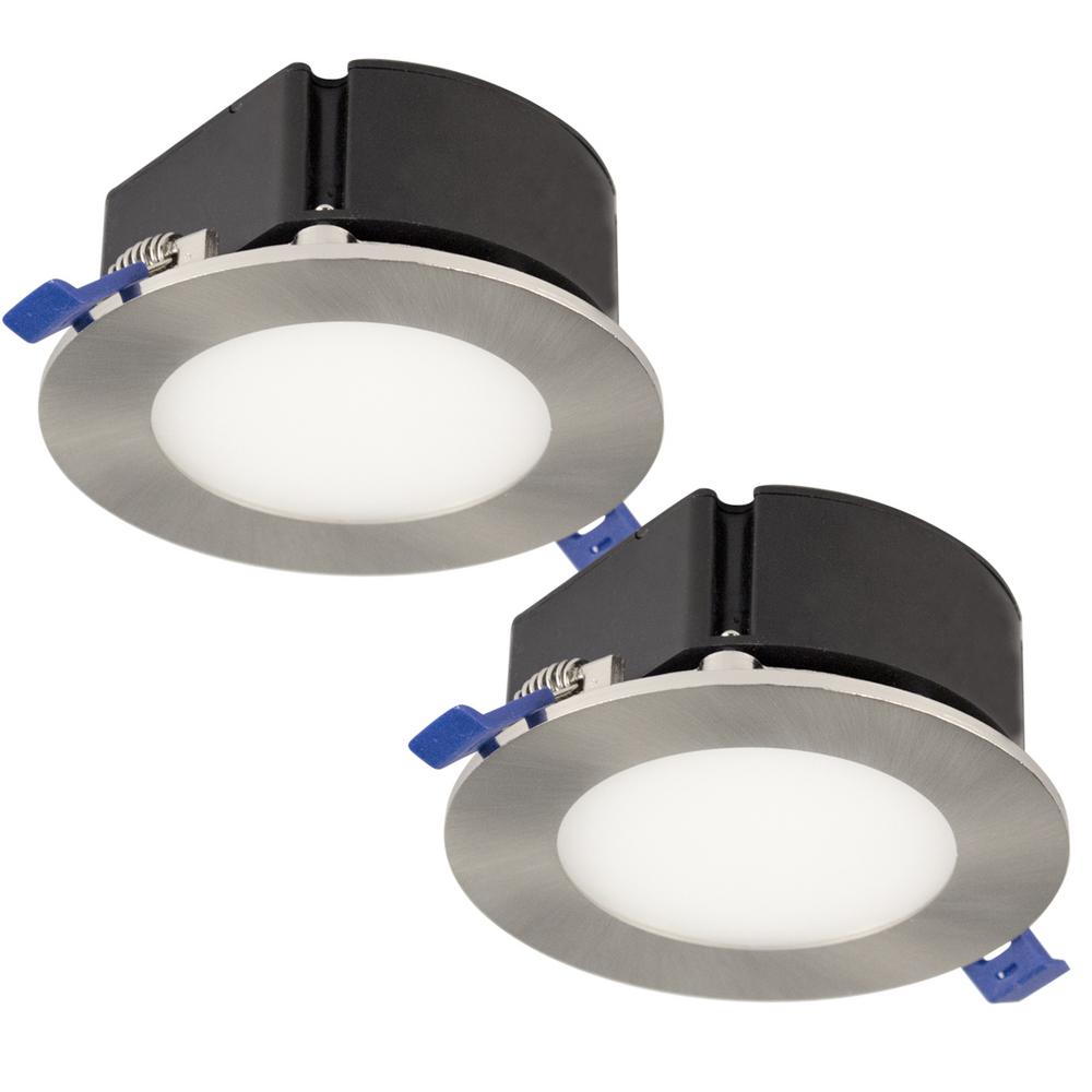 Bazz New Construction And Remodel Recessed Lighting Kits Top Box Slim Brushed Chrome Intergrated Led Recessed Fixture Kit 2