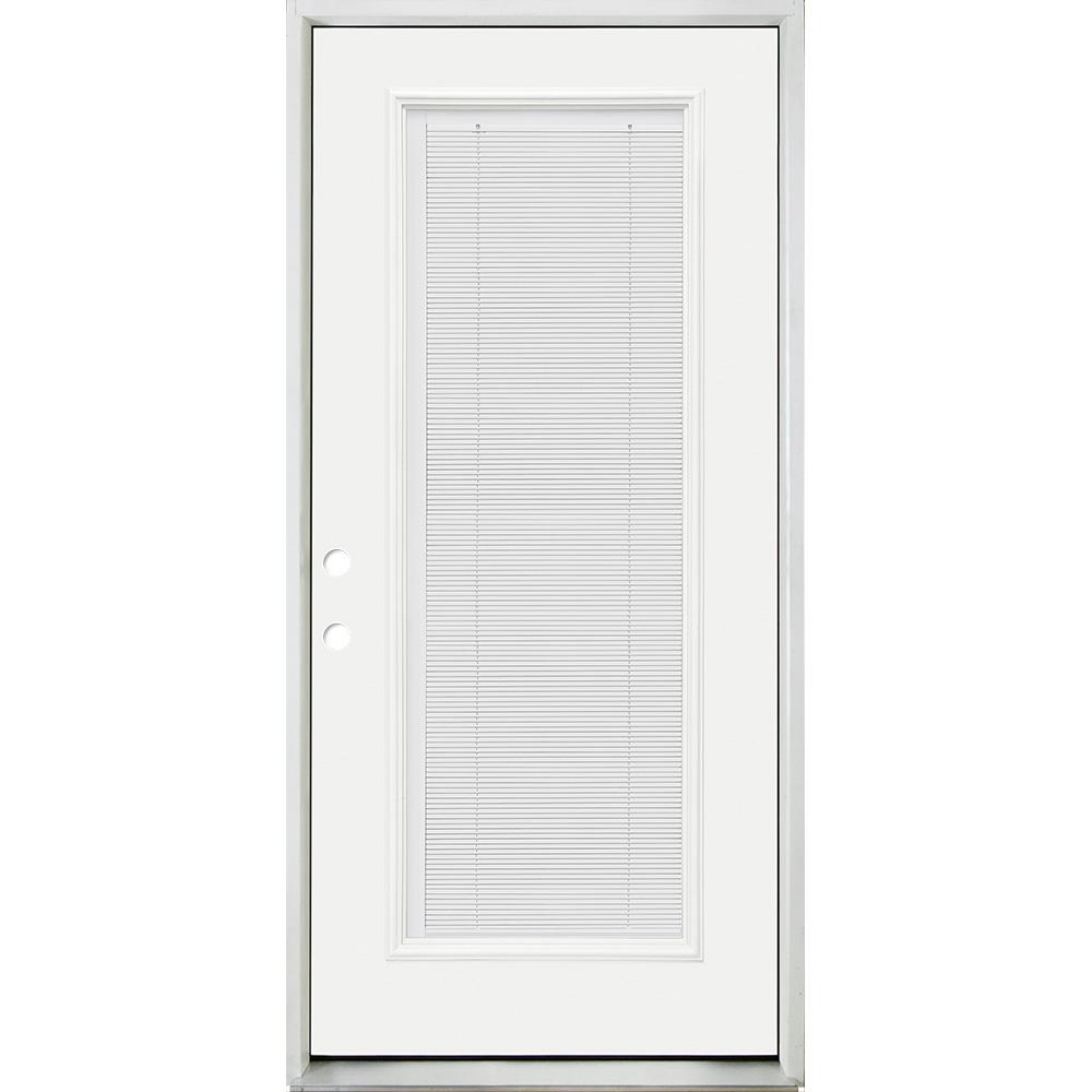 Steves And Sons 36 In X 80 In Reliant Clear Full Lite Rhis White Micro Blind White Primed 4898