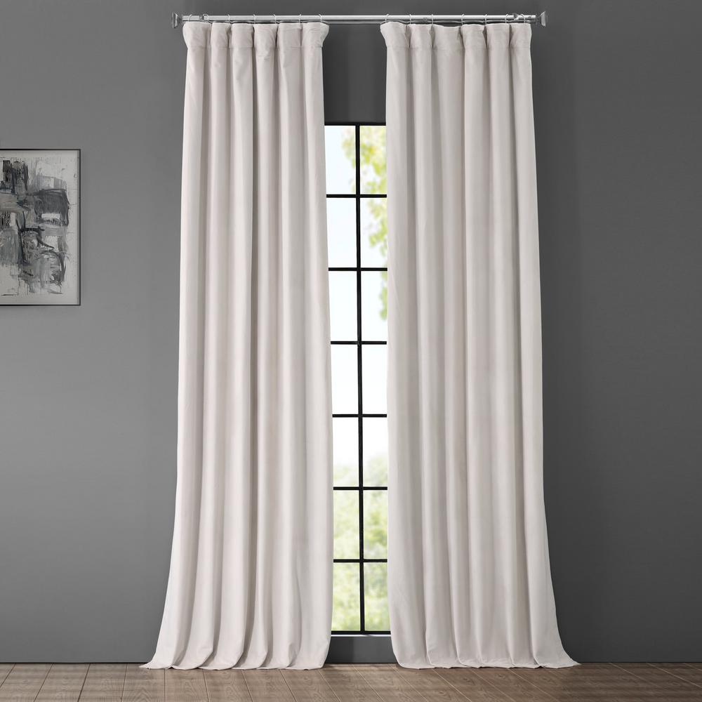Photo 1 of Blackout Signature Off White Blackout Velvet Curtain - 50 in. W x 120 in. L (1 Panel)