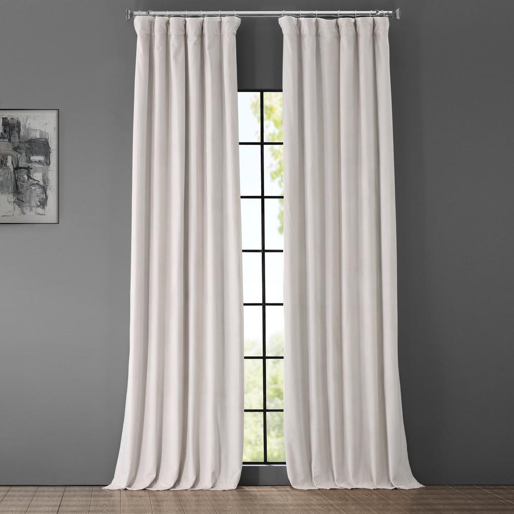 Exclusive Fabrics Furnishings Blackout Signature Off White Velvet Curtain 50 In W X 84 L 1 Panel Vpch 110602 The Home Depot Off White Blackout Velvet Curtain