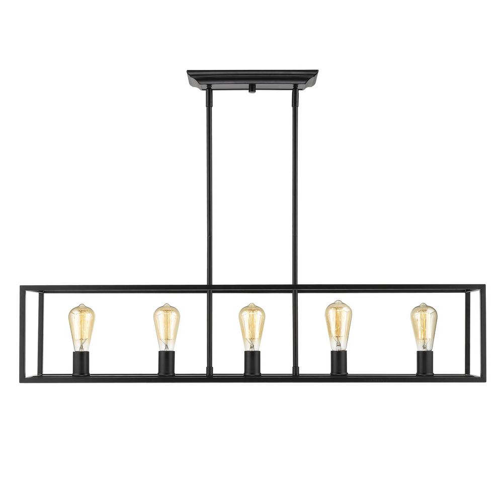 Golden Lighting Wesson 5 Light Black Chandelier Golden Lighting Wesson 5 Light Black Chandelier