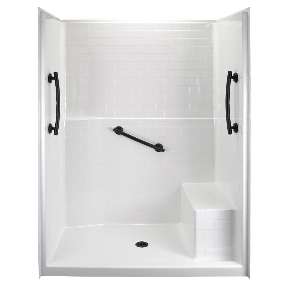 Ella Ultimate 60 in. x 35 in. x 81 in. 1Piece Subway Tile Shower Stall