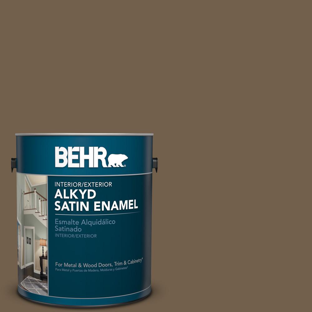 Behr 1 Gal Ms 46 Chestnut Brown Satin Enamel Alkyd Interior Ms 46 Chestnut Brown Satin Enamel Alkyd Interior Exterior