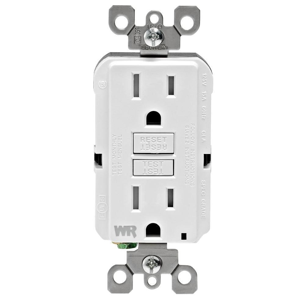 Leviton 20 Amp 125-Volt Duplex Self-Test GFCI Outlet, White-R12 ...