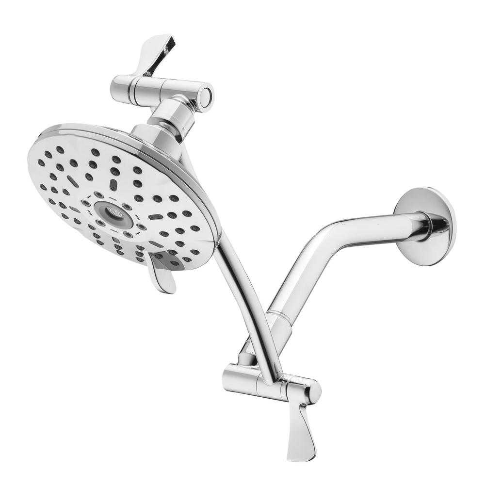  How many stars would you give Glacier Bay 3-Spray Patterns with 1.8 GPM 5.4 in Wall Mount Fixed Shower Head with Adjustable Shower Arm in Chrome, Grey?