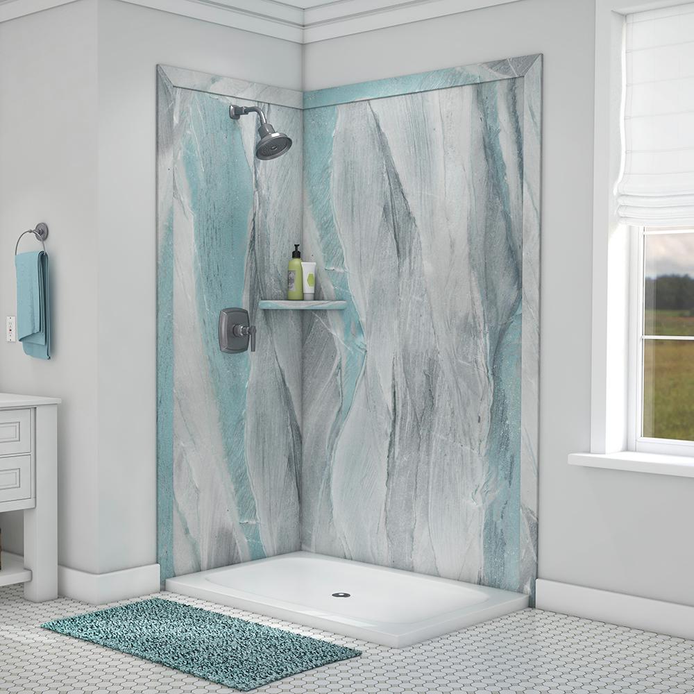 Blue Shower Walls & Surrounds Showers The Home Depot