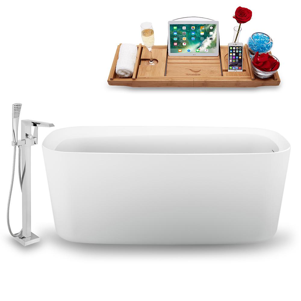 Streamline Tub Faucet And Tray Set 59 In Freestanding Acrylic