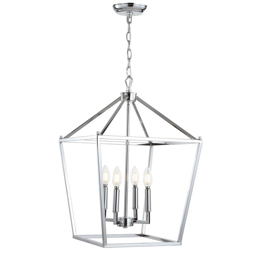 Modern Chrome Lantern Pendant Lights Lighting The