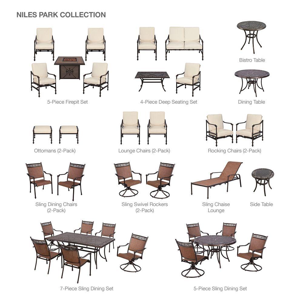 Hampton Bay Niles Park Sling Patio Dining Chairs 2 Pack S2