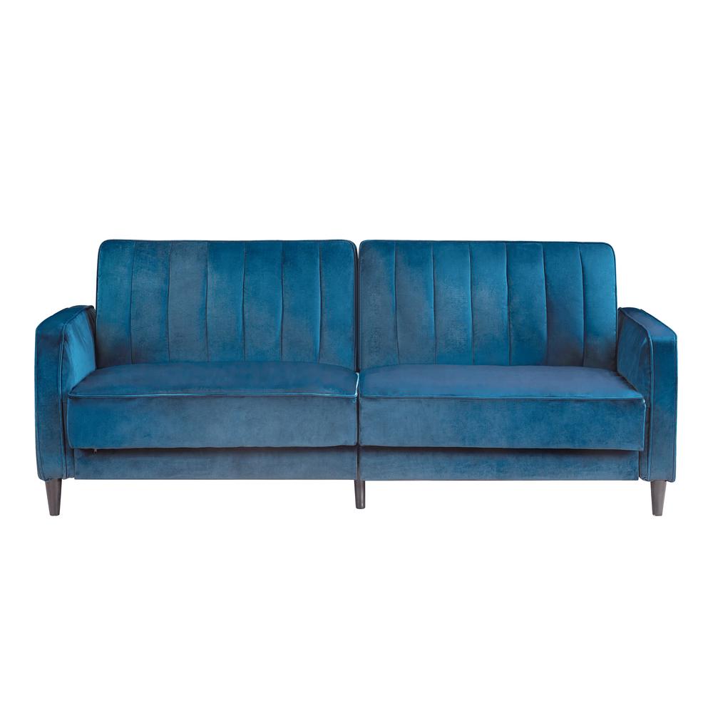 Harper Bright Designs Vintage Blue High End Velvet Sleeper Sofa