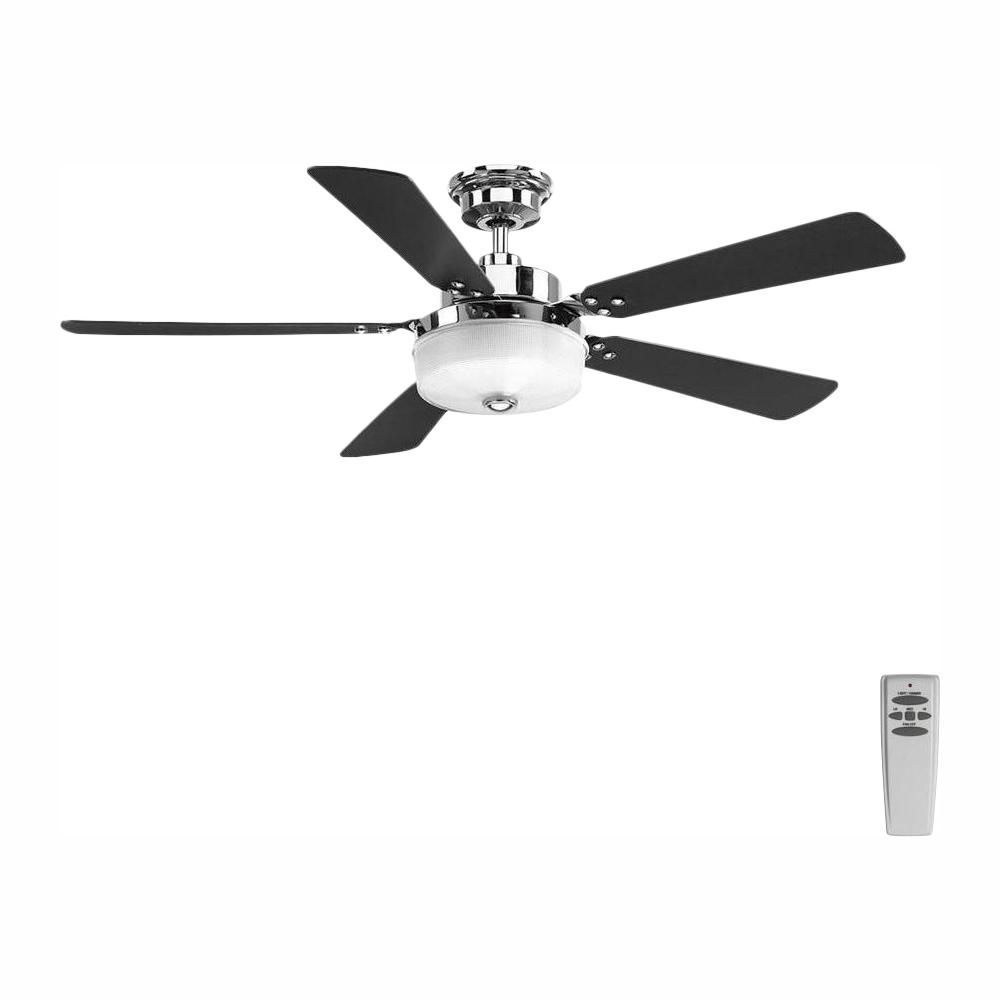 Tempt 54 In Led Indoor Polished Chrome Ceiling Fan With Light Kit And Remote