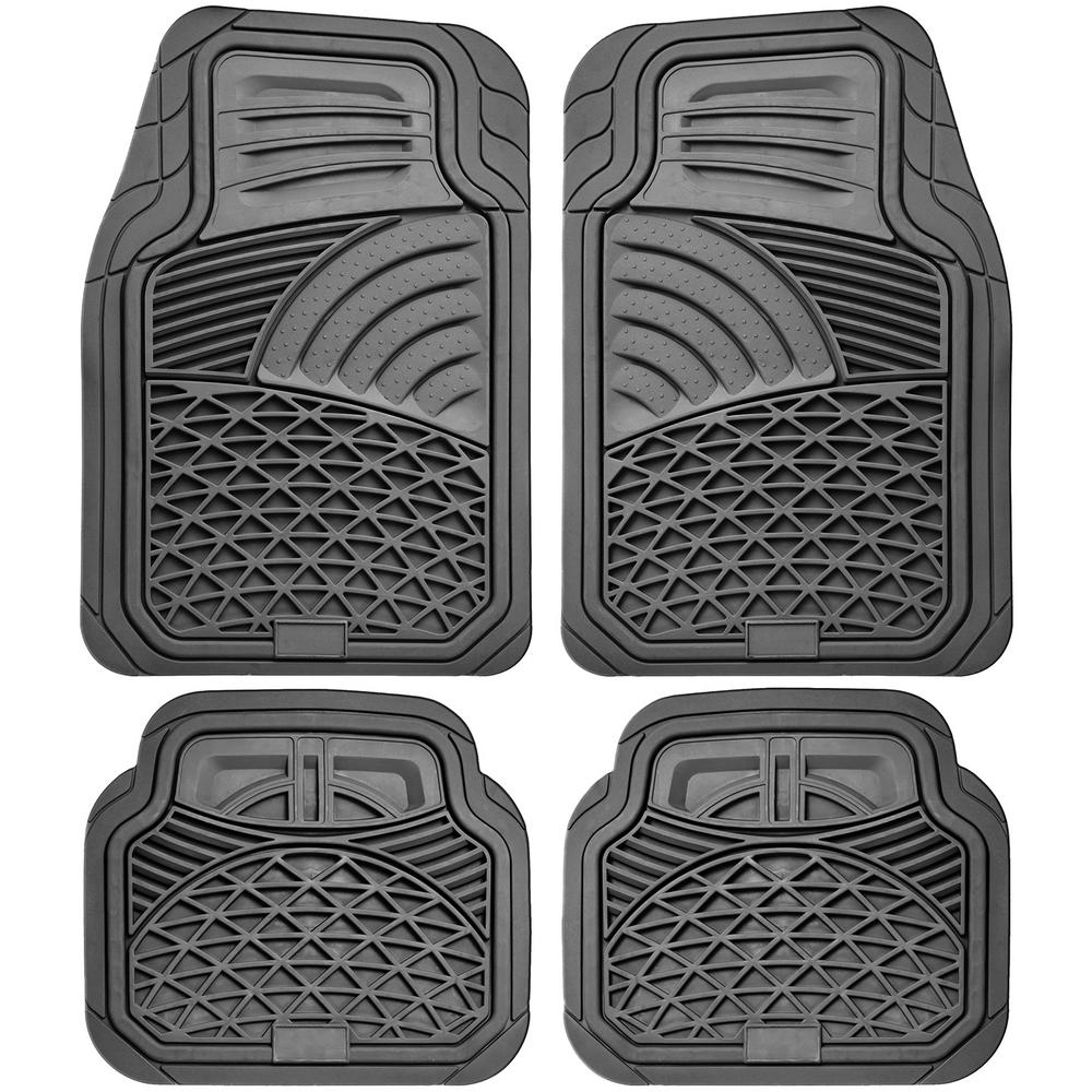 Car Floor Mats for All Weather Rubber Tactical Fit Heavy Duty Black
