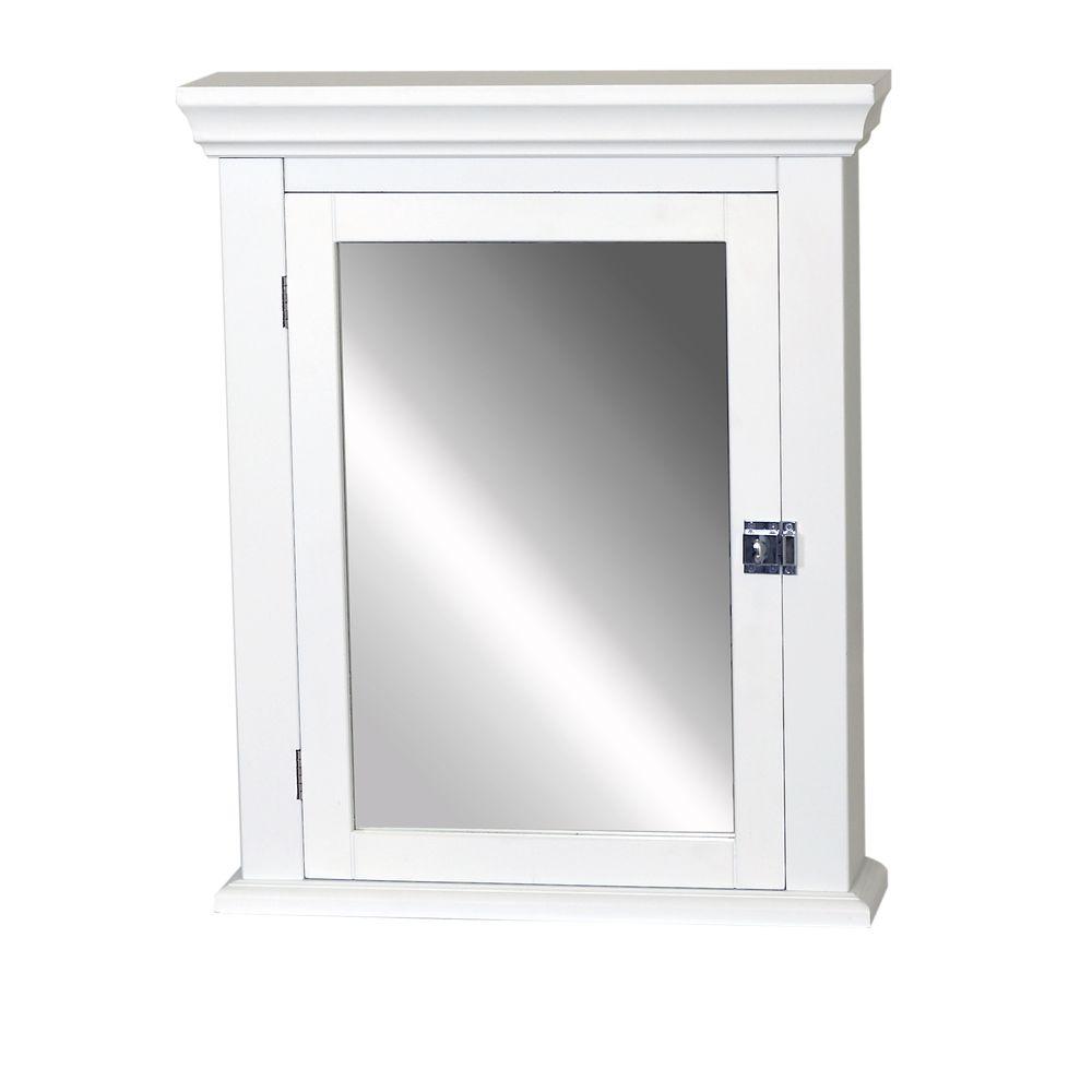 Zenith Early American 22 1 4 In W X 27 In H X 5 7 8 In D Framed Surface Mount Bathroom Medicine Cabinet In White Mc10ww The Home Depot