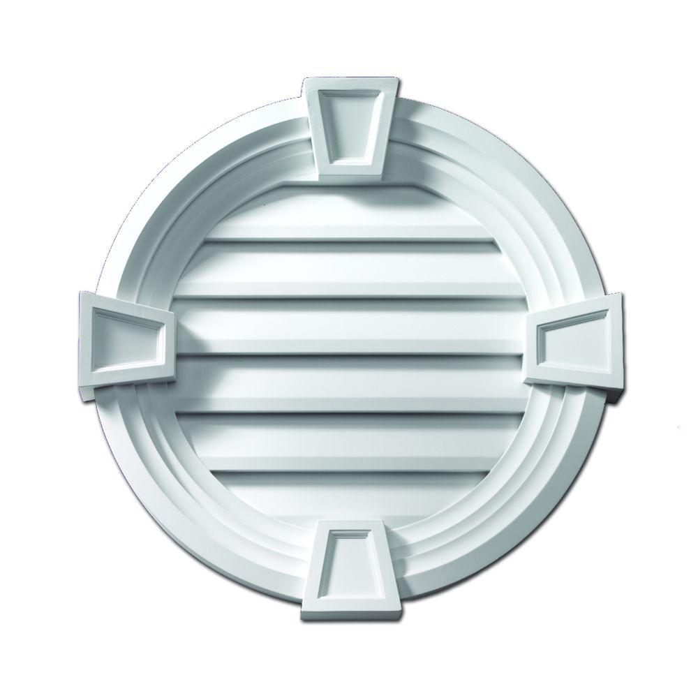 Fypon 321/4 in. x 43/32 in. Polyurethane Functional Round Louver