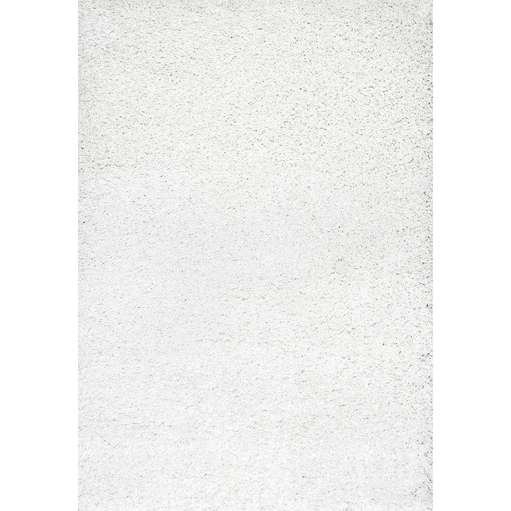 nuLOOM Shag White 5 ft. 3 in. x 8 ft. Area RugSHG1508 The Home Depot