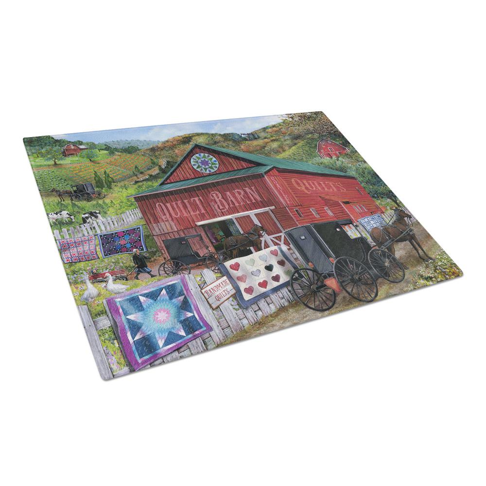 Carolines Treasures The Quilt Barn Tempered Glass Large Cutting Board, Multi-Color