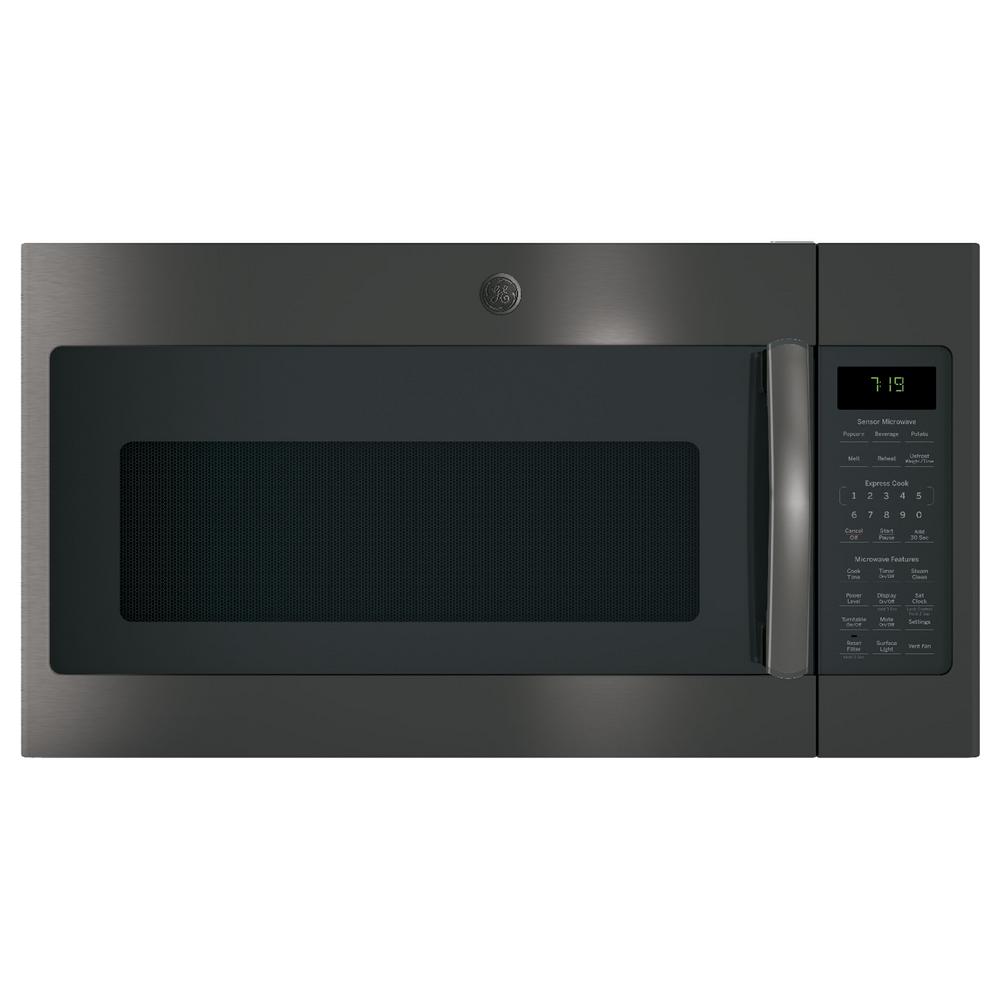 Ge 1 9 Cu Ft Over The Range Microwave With Recirculating Venting Ge 1 9 Cu Ft Over The Range Microwave With Recirculating Venting And Sensor Cooking In Black Stainless Steel Jnm7196blts Home Depot