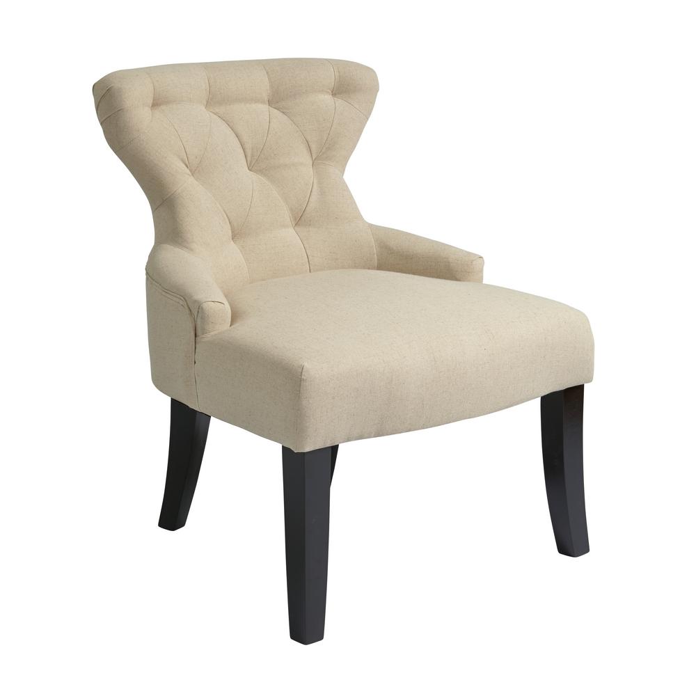 Osp Home Furnishings Curves Linen Fabric Hour Glass Accent Chair