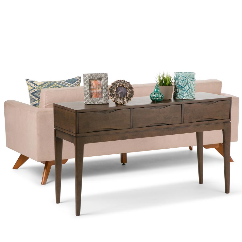 Simpli Home Harper Walnut Brown Storage Console Table-3AXCHRP-03 - The ...