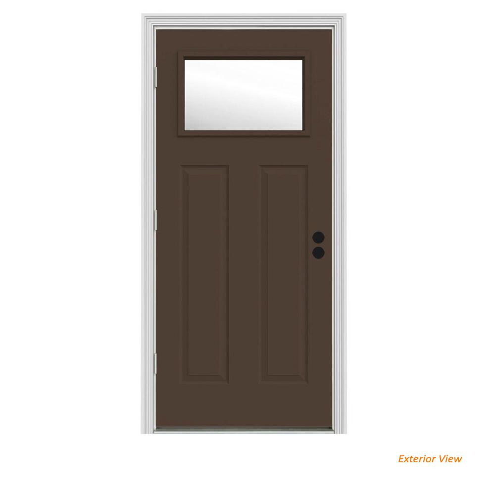 Jeld Wen 34 In X 80 In 1 Lite Craftsman White Painted Steel