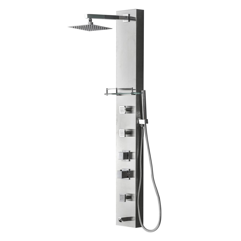 LUXIER 59 in. 4-Jet Full Body Shower System Panel with Rainfall ...