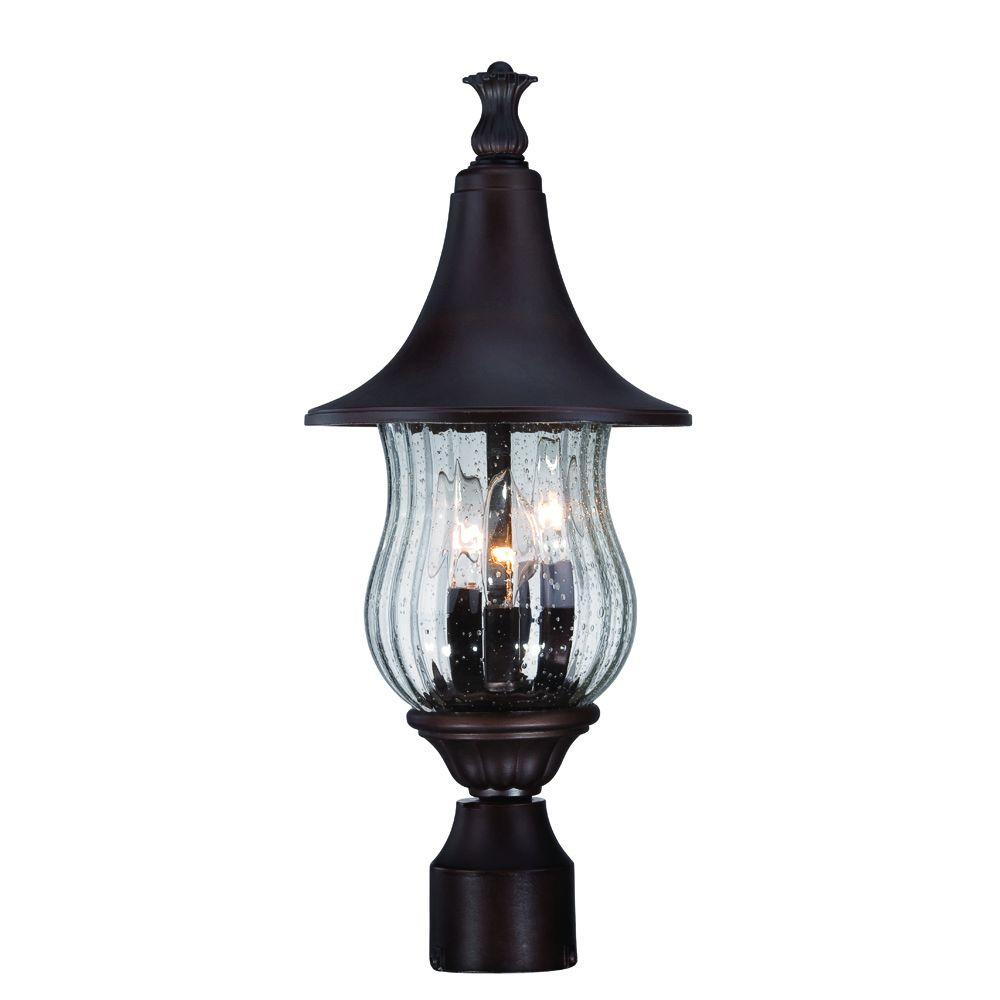 Acclaim Lighting Del Rio 3 Light Architectural Bronze Outdoor Post Acclaim Lighting Del Rio 3 Light Architectural Bronze Outdoor Post Mount Fixture 3407abz The Home Depot