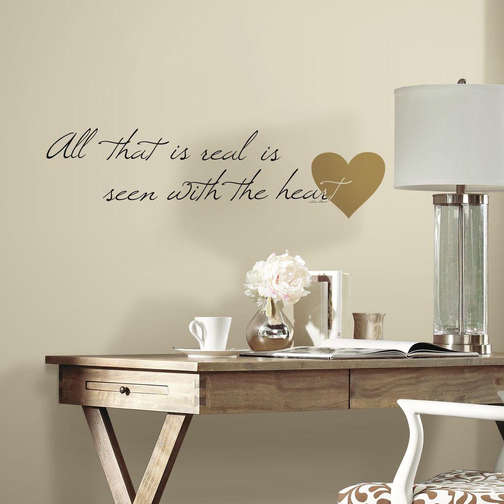 5 in. x 11.5 in. Heart Quote 10Piece Peel and Stick Wall Decal