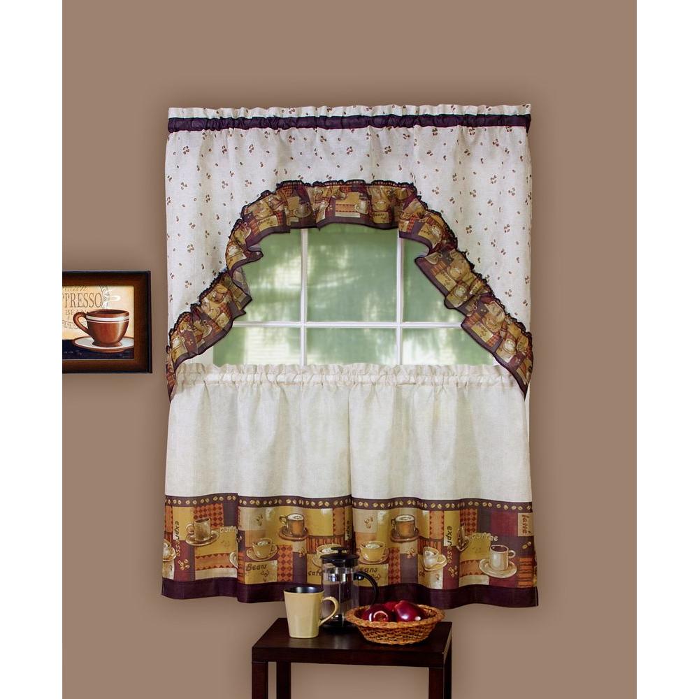 Achim Semi Opaque Coffee Tailored Polyester 57 In W X 36 In L