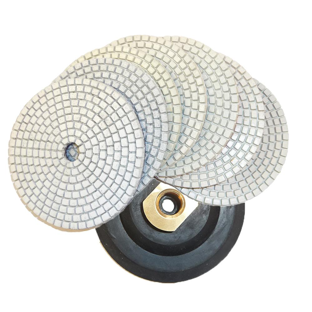 Toolocity 5 in. JHX Dry/Wet Diamond Polishing Pads for Concrete/Granite