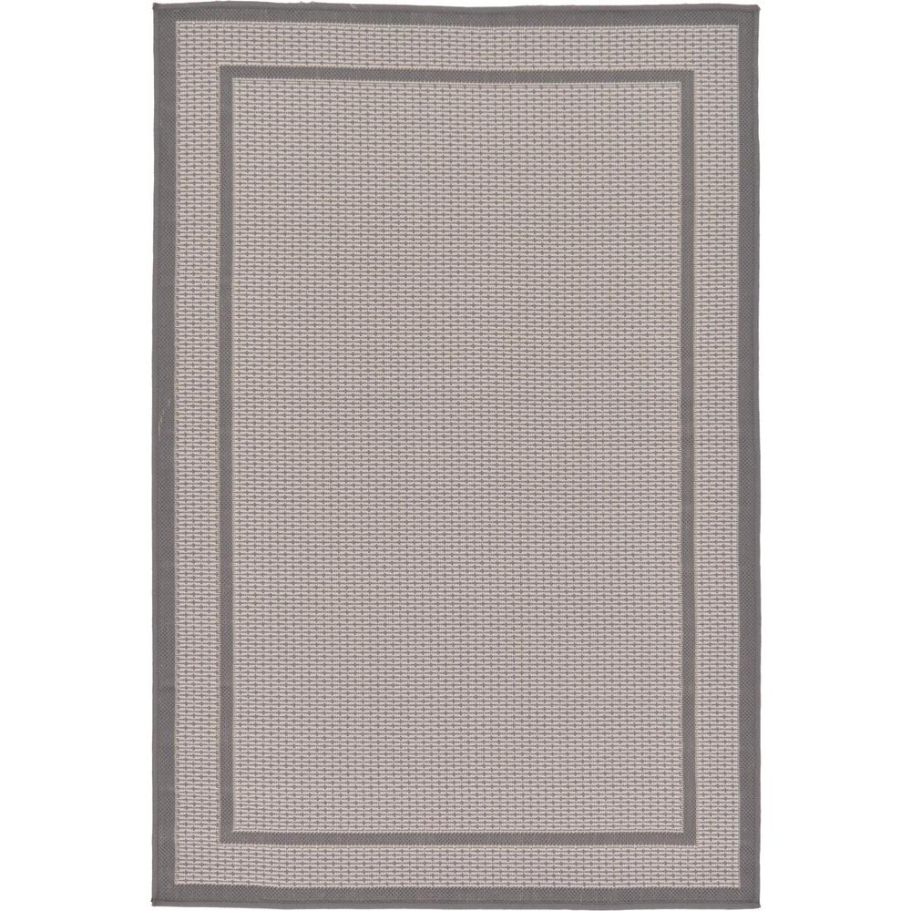Unique Loom Outdoor Border Dark Gray 3' 3 x 5' 0 Area Rug3126573 The