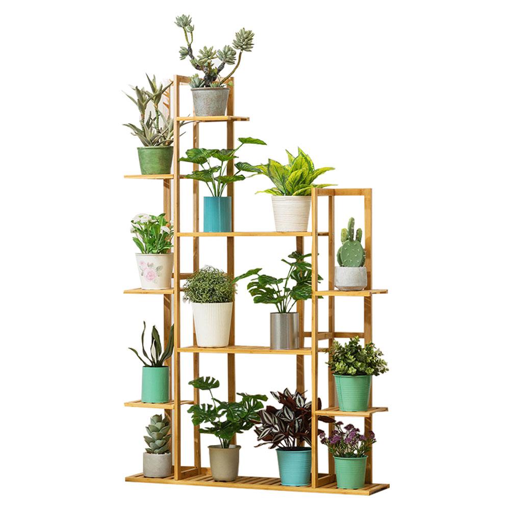55.5 in. 7Tier Bamboo Shelf Flower Pot Plant Stand Wooden