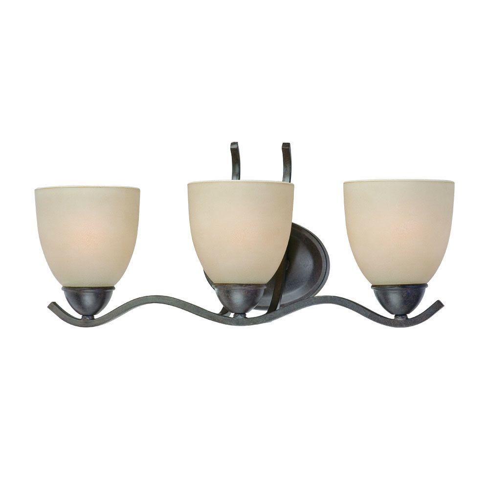 Thomas Lighting Triton 3Light Sable Bronze Bath Fixture with Tea