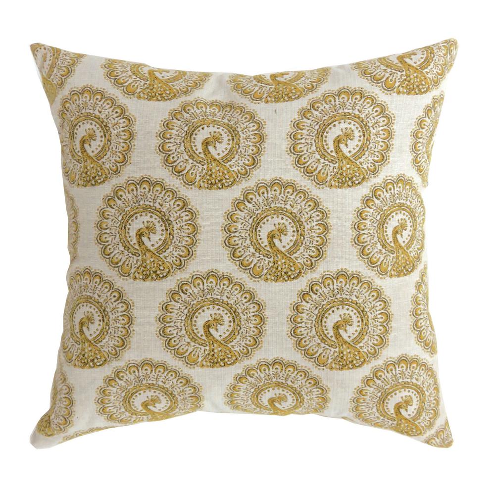 Fifi 18 In Contemporary Throw Pillow Yellow Fifi 18 In Contemporary Throw Pillow Yellow