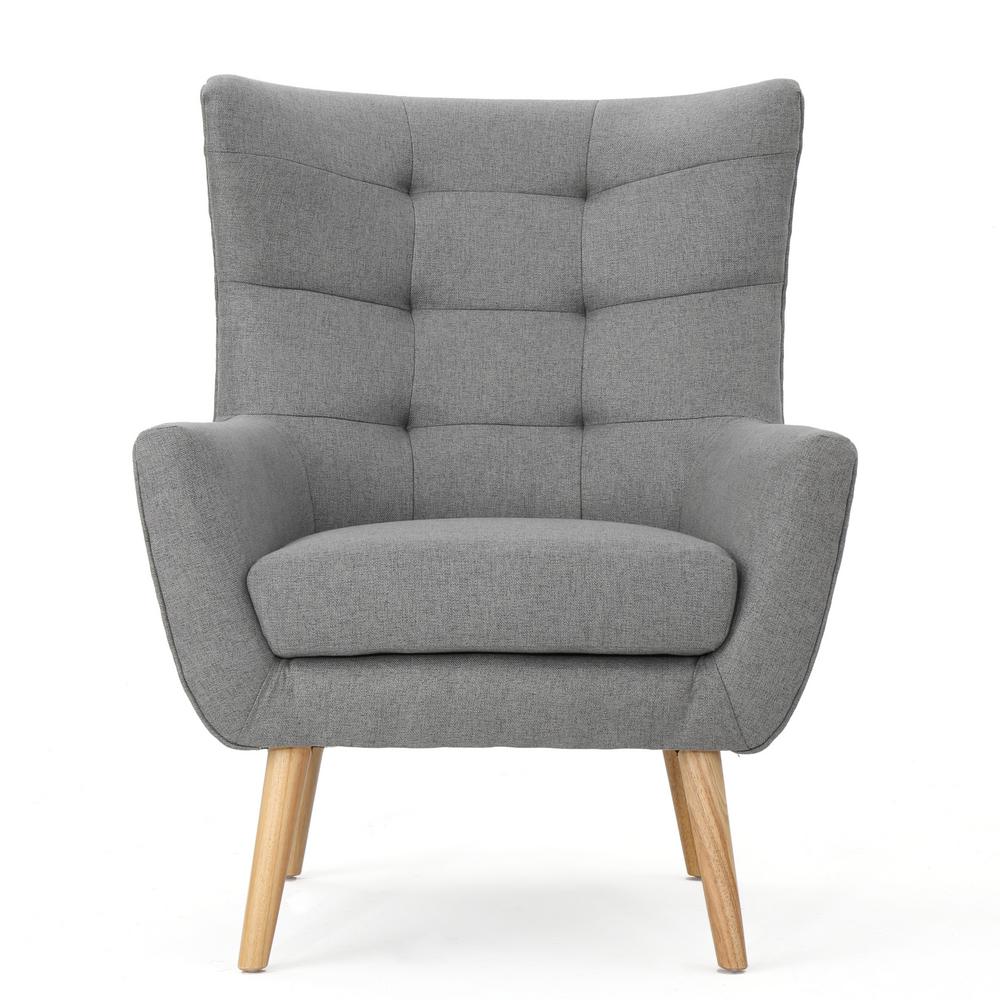 Noble House Tamsin Mid-Century Modern Tufted Back Gray ...