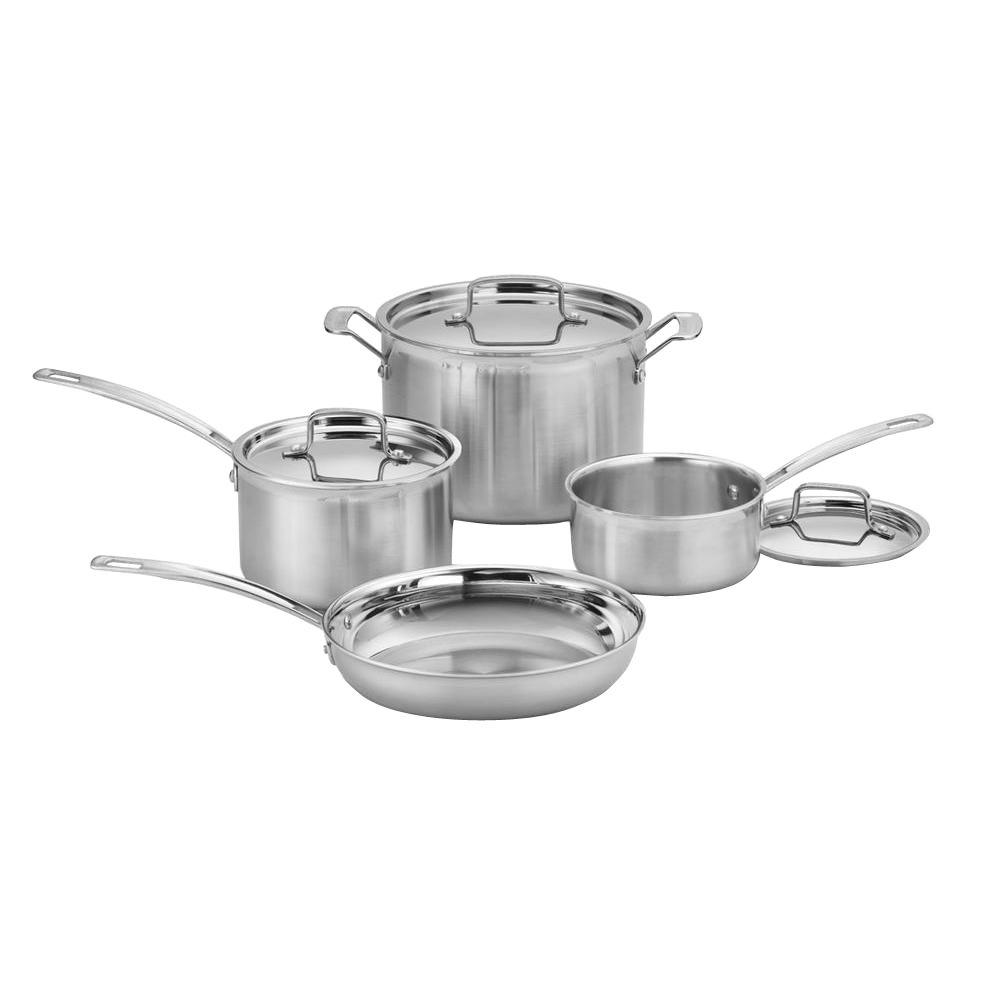 Cuisinart Multiclad Pro 7 Piece Stainless Cookware Set With Lids Mcp Cuisinart Multiclad Pro 7 Piece Stainless Cookware Set With Lids