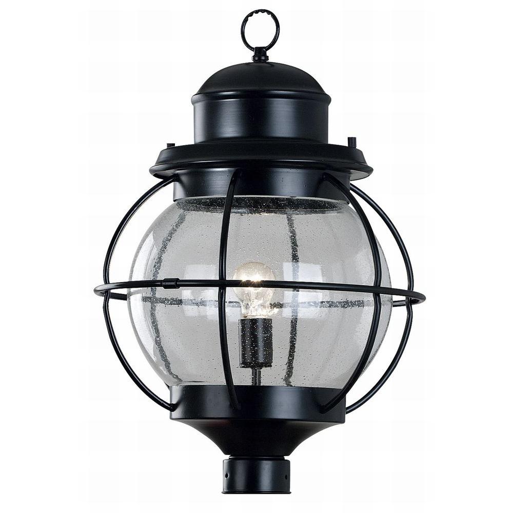 Kenroy Home Outdoor Lighting Accessories The Hatteras 1 Light 24 In Black Post Lantern
