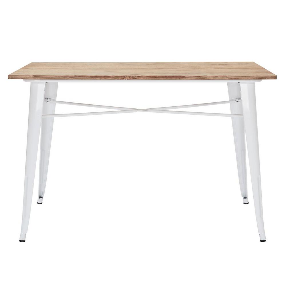 StyleWell Finwick White Metal Rectangular Dining Table for 6 (47.24 in