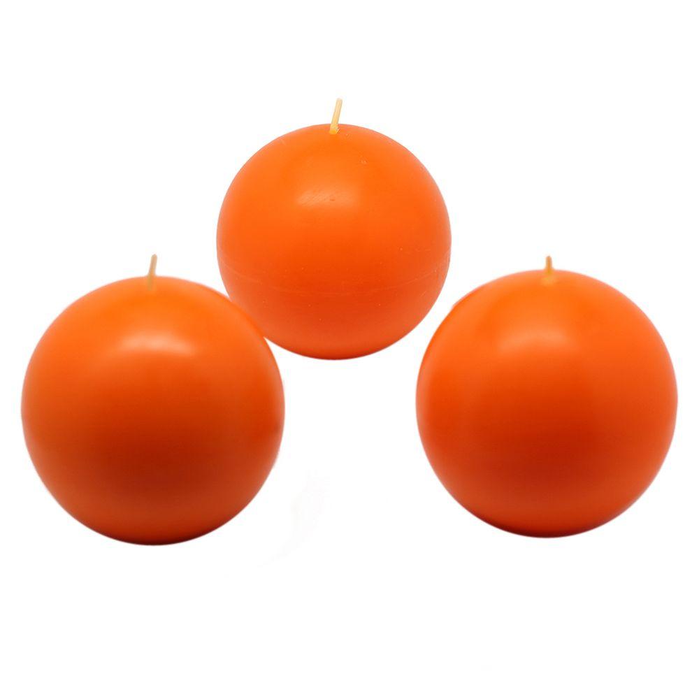 Zest Candle 3 in. Orange Ball Candles (6-Box)-CBZ-018 - The Home Depot