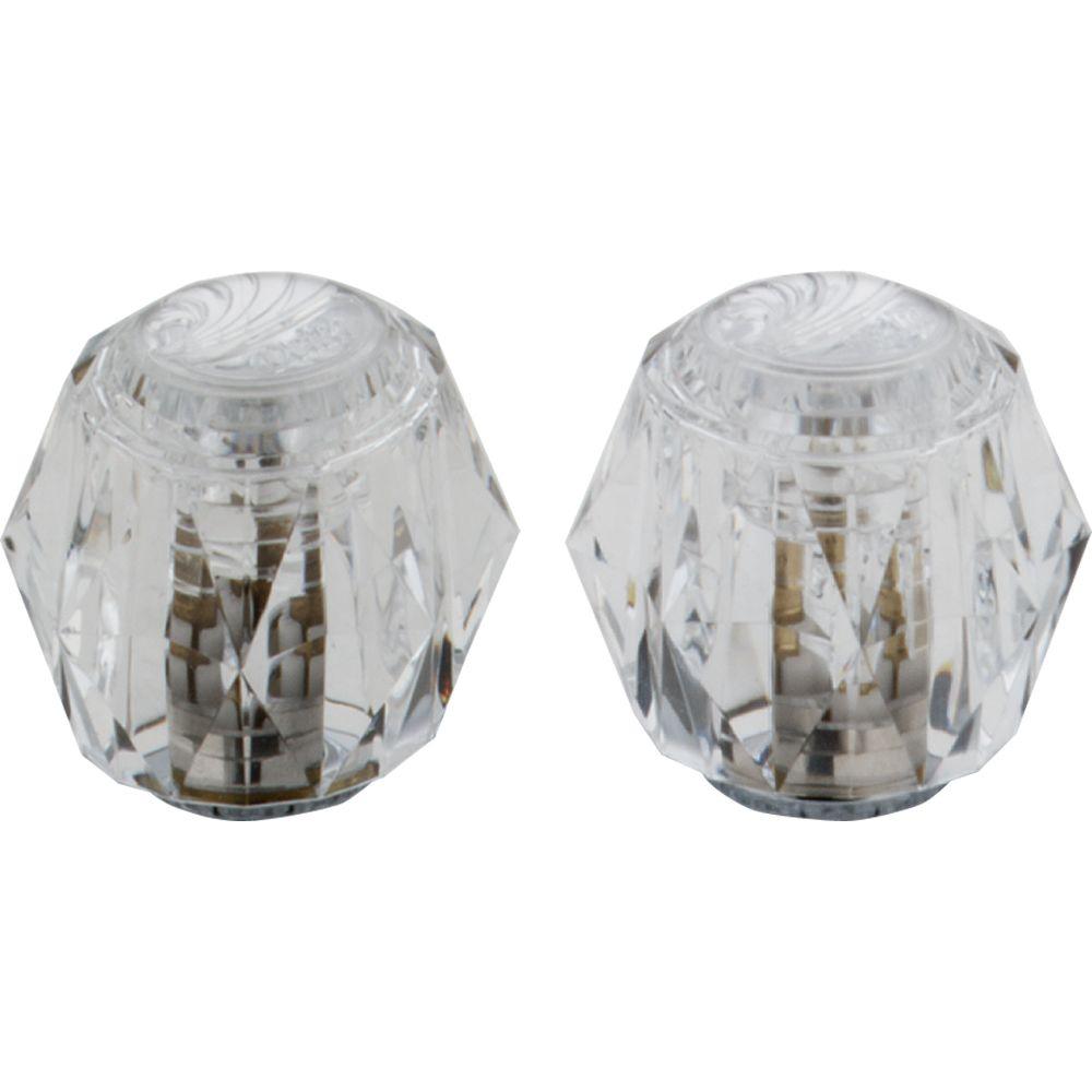 Delta Pair of Knob Handles in Clear for Bidets and 2Handle Kitchen and