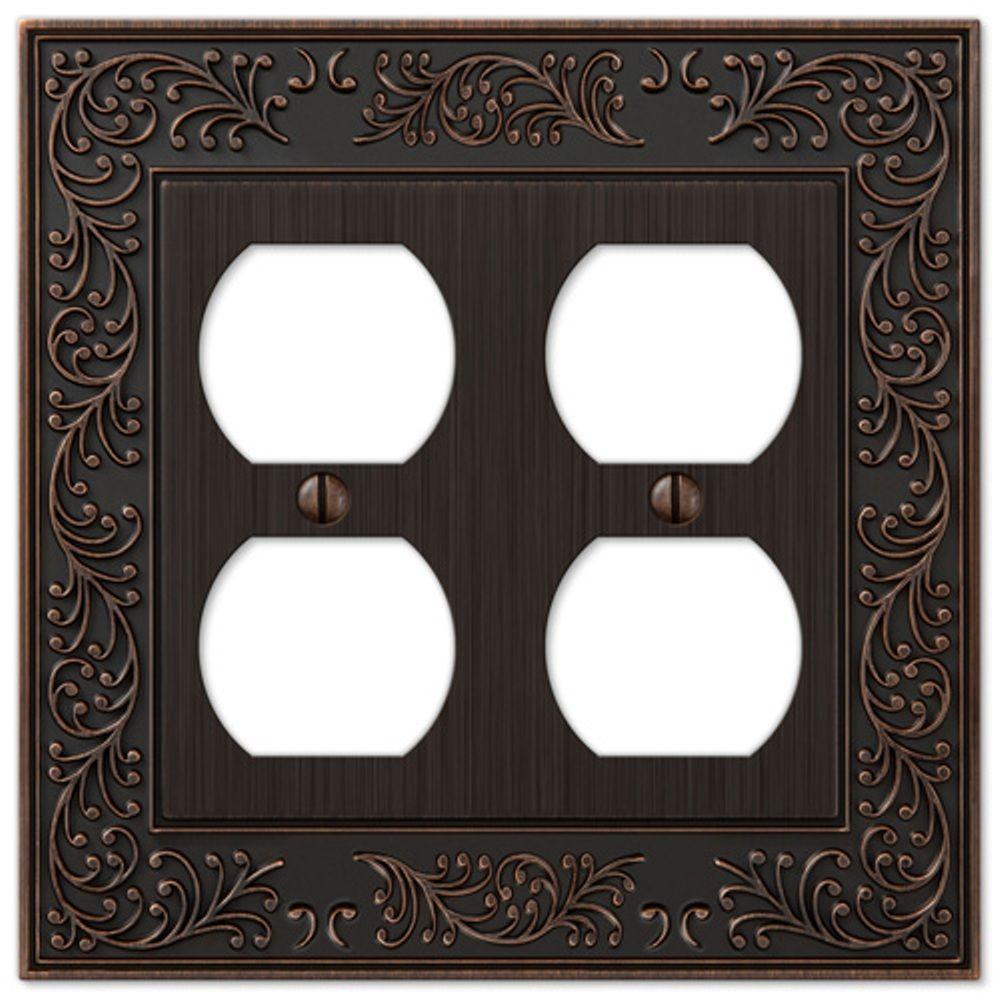 AMERELLE Bronze 2Gang 2 Duplex Wall Plate (1Pack)43DDVB The Home Depot