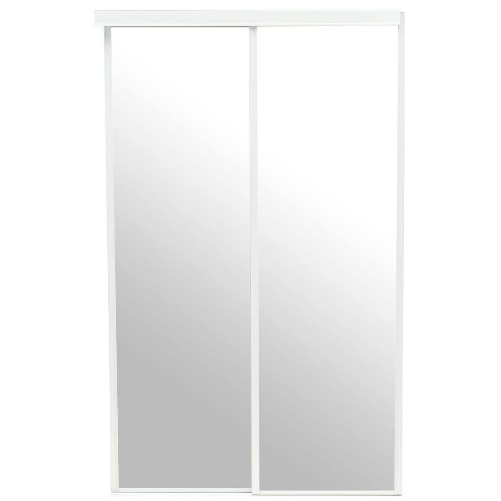 Pinecroft 48 In. X 80 In. Mirror Euroframe Aluminum White Frame For ...