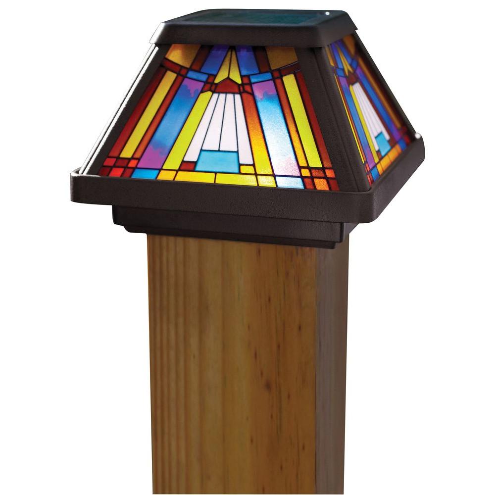 Bright White Deck Lighting Outdoor The Home Depot Inglenook Solar Multi Color Outdoor Integrated Led Post Cap Deck Light
