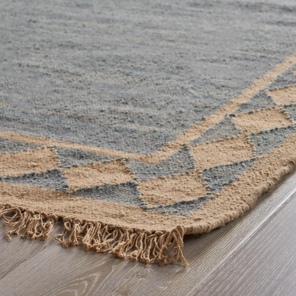 Avant Blue And Beige 5 Ft X 8 Border Wool Area Rug 54728 - Blue And Beige Wool Area Rugs Avant Blue And Beige 5 Ft X 8 Border Wool Area Rug 54728 - Blue And Beige Wool Area Rugs